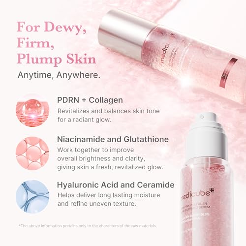 medicube Jelly Mist Serum Duo: Pink PDRN Collagen and Kojic Acid Turmeric Gold Jelly Mist | Mix & Match Hydration, Calming & Radiance Care