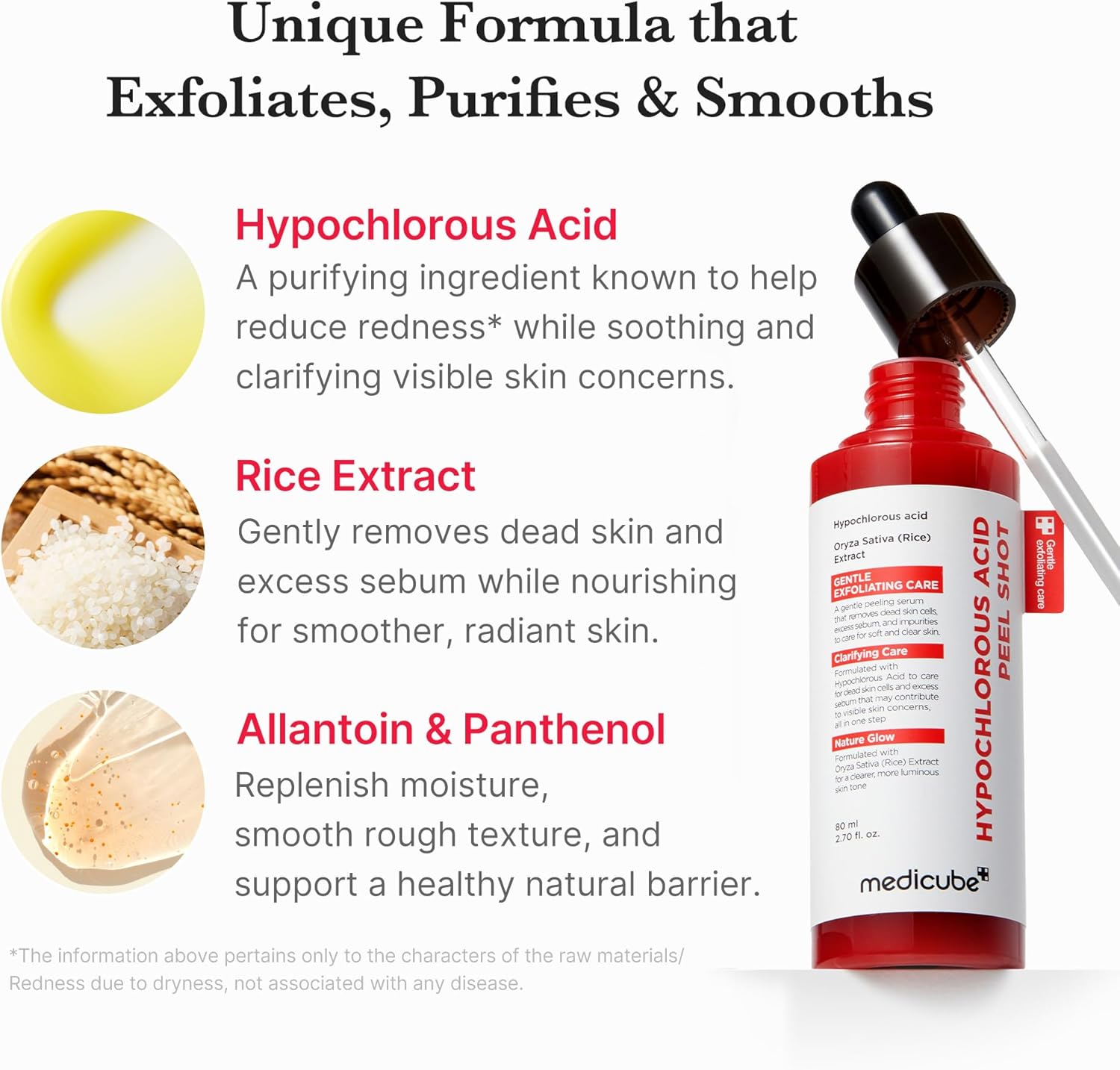 medicube Peel & Swipe Duo: Hypochlorous Acid Rice Peel Shot and Red Succinic Pad for Smooth, Clear Skin | Gentle Exofoliating Duo, Korean Skincare Set