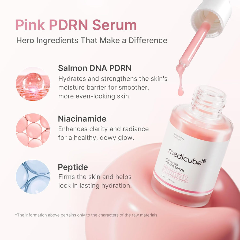 medicube Glass Glow Booster Device Duo | 3-Mode Facial Device for Radiant, Calming, and Bouncy-Looking Skin | Salmon DNA PDRN, Peptides & Niacinamide for Hydration & Firm-Looking Skin, Pink