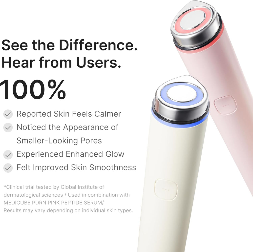 medicube Glass Glow Booster Device Duo | 3-Mode Facial Device for Radiant, Calming, and Bouncy-Looking Skin | Salmon DNA PDRN, Peptides & Niacinamide for Hydration & Firm-Looking Skin, Pink