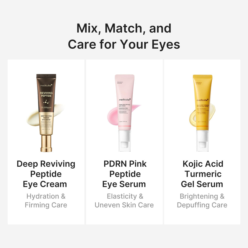 medicube Eye Serum with Salmon DNA PDRN & Pink Peptides | 99% Purity Retinol for Fine Lines | PDRN & Niacinamide for Uneven Skin Tone | Korean Skincare, 1.01 fl.oz