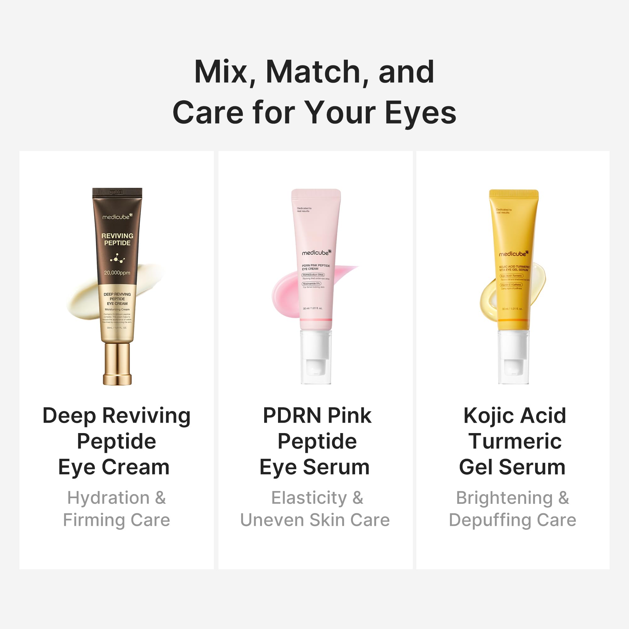 medicube Eye Serum with Salmon DNA PDRN & Pink Peptides | 99% Purity Retinol for Fine Lines | PDRN & Niacinamide for Uneven Skin Tone | Korean Skincare, 1.01 fl.oz