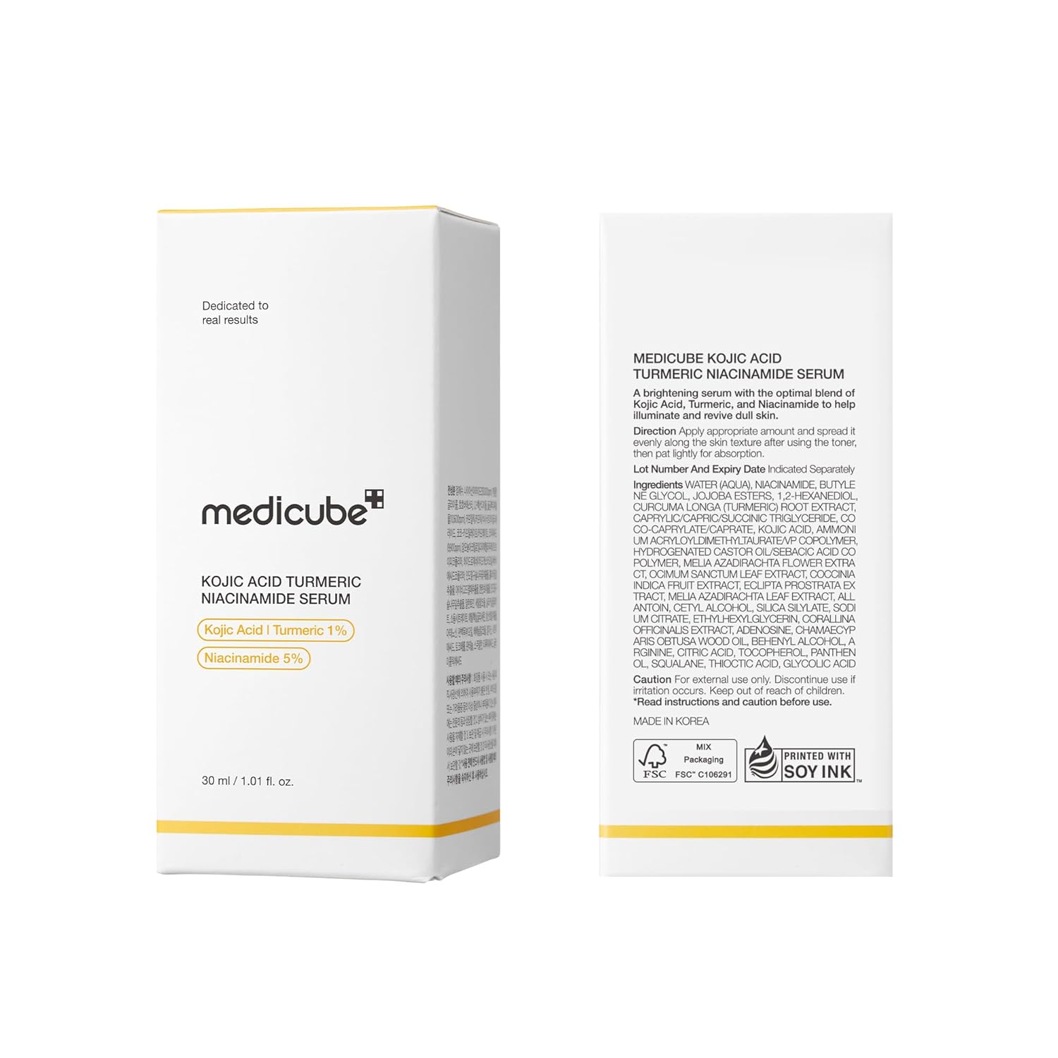 medicube Kojic Acid Turmeric Clarifying & Balancing Capsule Serum for Troubled Skin | Soothing & Brightening Facial Serum | Niacinamide & Glow Capsules for Hydration and Barrier Support | 1.01 fl.oz